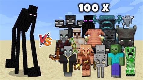 ENDERSENT Vs All Minecraft Mobs X100 Endersent Minecraft Dungeons