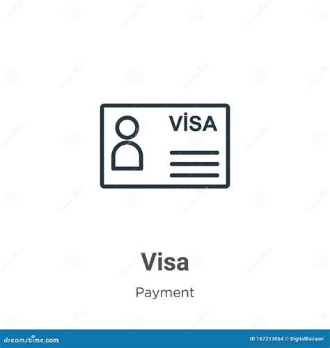 Visa Document Arrival Outline Style Vector Illustration