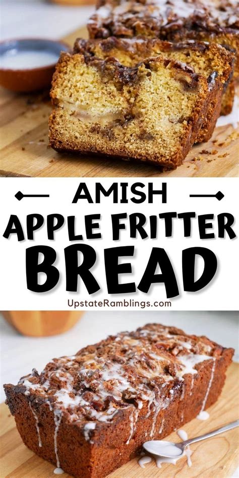 An Image Of Some Bread With Icing On It And The Words Amish Apple