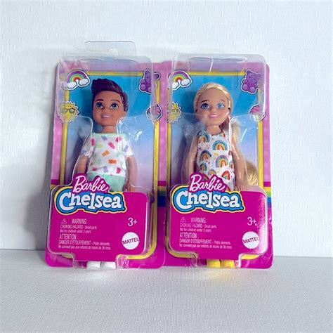 Mattel Barbie Chelsea Dolls Brunette Boy And Blonde Girl Lot Of New In Box Chelsea Doll