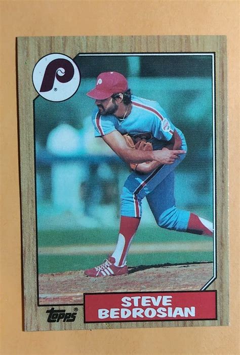 1987 Topps Baseball Card Steve Bedrosian Philadelphia Phillies 736 EBay