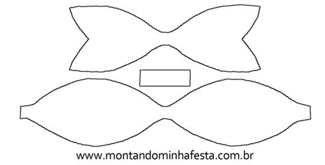 Molde png para fazer laço de papel Montando Minha Festa Laço de