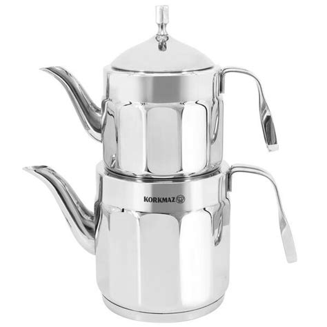 Korkmaz Nostaljia Maxi Stainless Steel 1 2 L And 2 2 L Kettle Set 985120801m The Home Depot