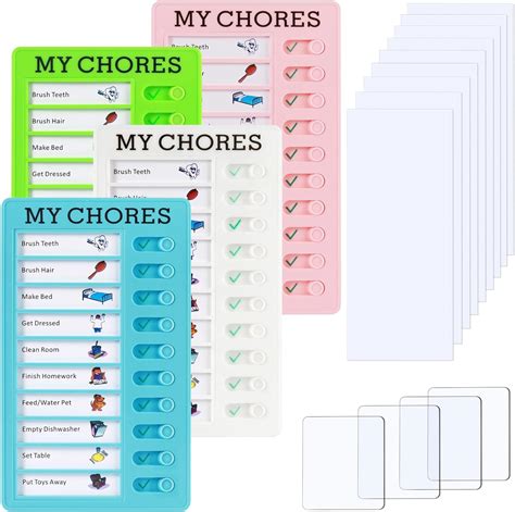 Nelxsene 4 Stück Memo Checklist Boards My Chores checklisten Tafel