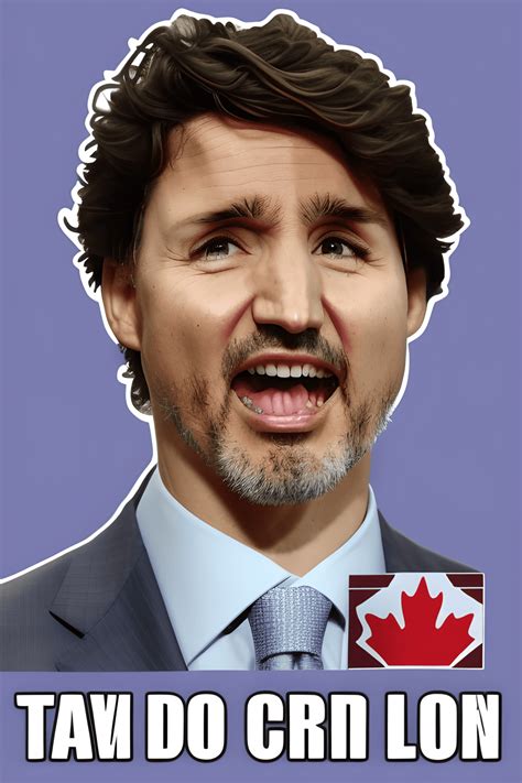 Justin Trudeau Kawaii Chibi Face Sticker Creative Fabrica