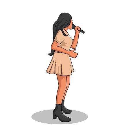 A Female Singer Vector Illustration 9531542 Vector Art At Vecteezy