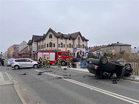 Wypadek na ul Wrocławskiej w Wieruszowie