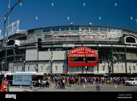 Wrigley Field Baseball Stadium In Chicago Illinois Home Of The