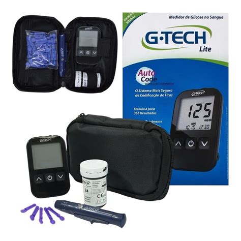 Kit Medidor de Glicemia LITE G tech Completo Glicosímetro Aparelho de