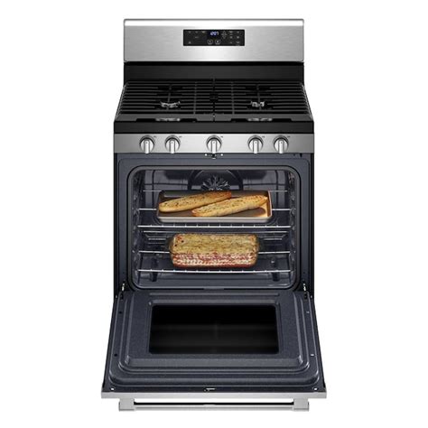 Maytag 30 In Glass Top 5 Burners 53 Cu Ft Self Cleaning Air Fry Convection Oven Freestanding