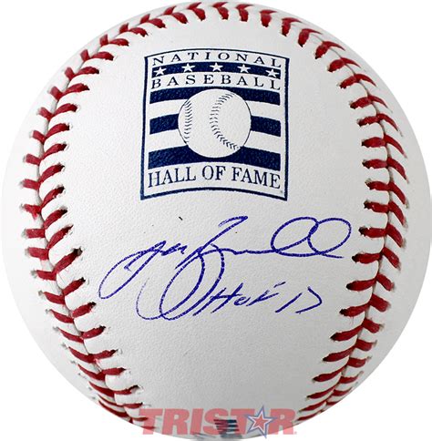 Jeff Bagwell Autographed Hall Of Fame Logo Baseball Inscribed Hof 17