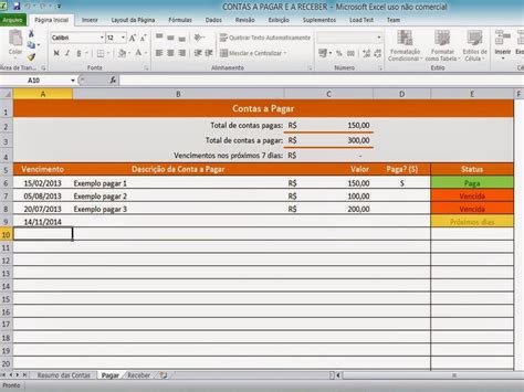 Planilha Excel Adm Silva Conta A Pagar E A Receber