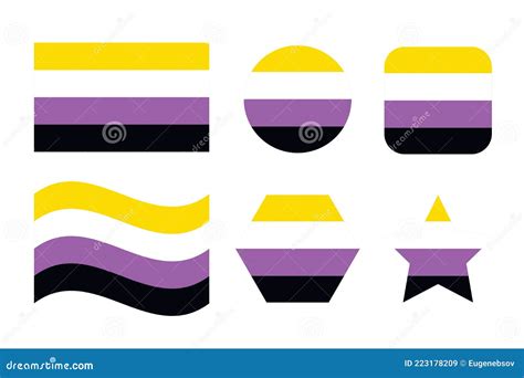 Non Binary Pride Flag Sexual Identity Pride Flag Cartoon Vector