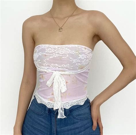 Floral Top Tops Haute Couture Couture Outfits Clothes Tube Top