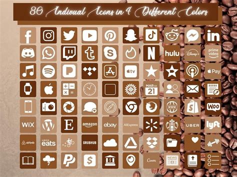 Light Brown Aesthetic App Icons Volftop