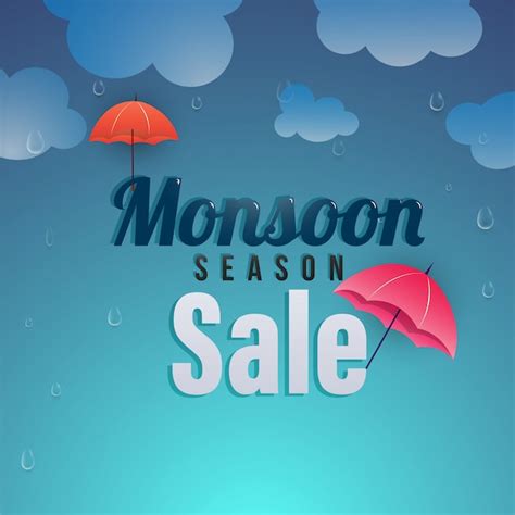 Premium Vector Monsoon Season Sale Poster