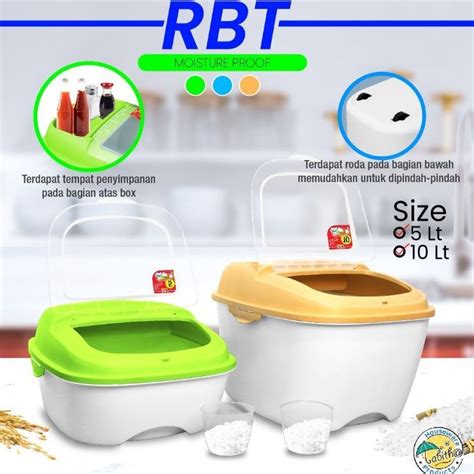 Jual Tempat Penyimpanan Beras Liter Rice Box Kotak Beras Dispenser