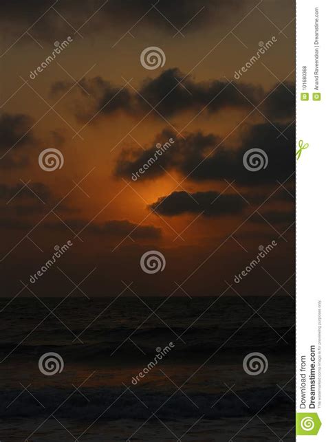 Sunset in Velas Beach India Stock Photo - Image of dawn, sunrise: 101680368