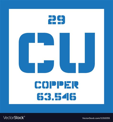 Copper Chemical Element Royalty Free Vector Image