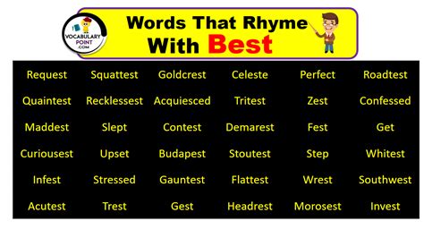 Rhyme With Quest English Rhymes Dictionary