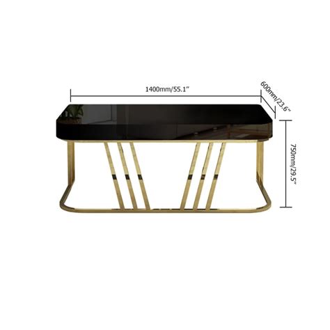 Black Rectangular Writing Desk Modern Computer Desk Manufactured Wood