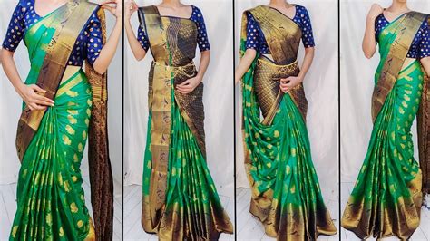 SILK SAREE DRAPING IN FOUR TRADITIONAL BRIDAL STYLES|BRIDAL SAREE ...