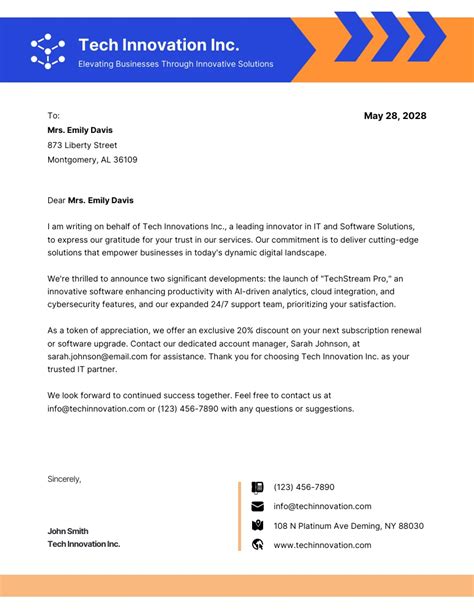 Simple Blue And Orange Letterhead Venngage