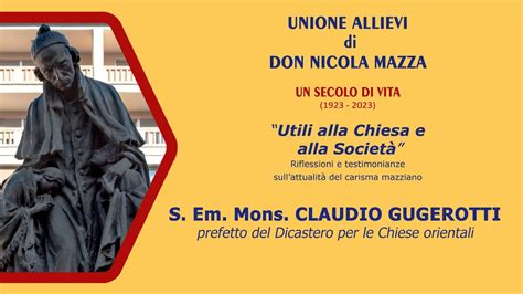 S Em Mons CLAUDIO GUGEROTTI Prefetto Del Dicastero Per Le Chiese