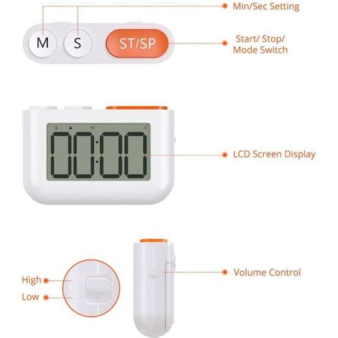 Minuteur de Cuisine Minuteur Cuisine Aimanté Digital Chronomètre