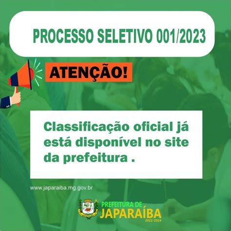 Aten O A Classifica O Oficial Do Processo Seletivo Simplificado