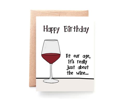 Wine Birthday Card For Her Funny Birthday Card For Friend Etsy