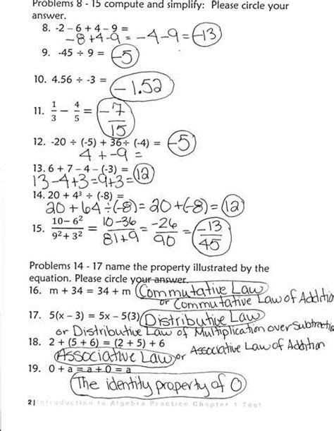 College Algebra Practice Problems Worksheets