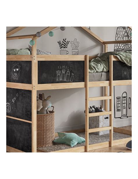 Lit Montessori Mezzanine Pour Enfant X Cm Blanc Et Noir Ciel