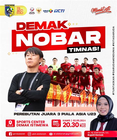 Pemkab Demak Gelar Nobar Timnas U Di Sport Center Demak Istimewa