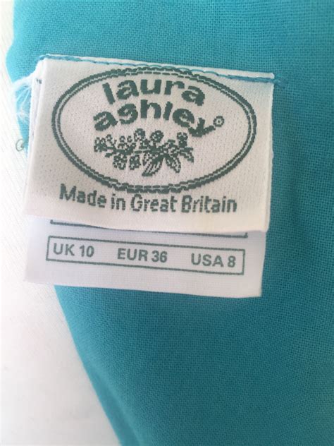 Vintage Laura Ashley Label 1980s Britain Uk Great Britain Dress Label