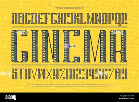 Vintage Alphabet Buchstaben Und Zahlen Vector Font Type Design