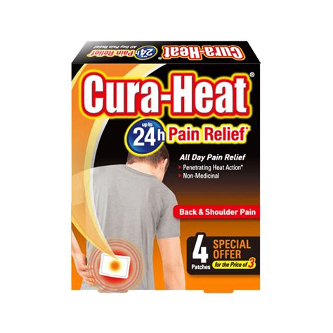 Cura-Heat Back & Shoulder Pain - 4 Patches - Medicine Delivery Service