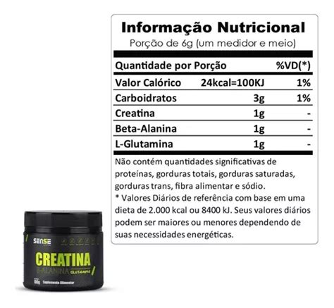 Creatina Monohidratada 100g Sem Sabor Sense Nutrition Mercadolivre