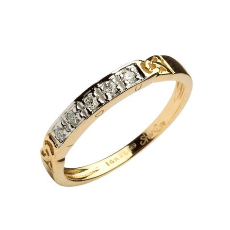 14k Gold Diamond Celtic Eternity Ring Fallers Irish Jewelry