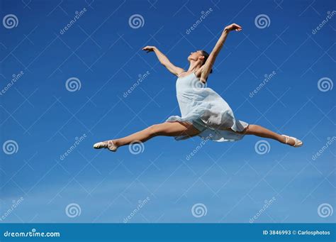 Ballerina Performing A Jump Stock Photos Image 3846993