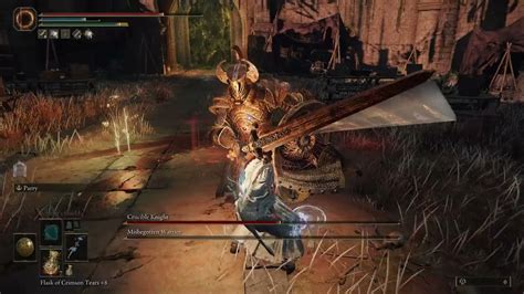 Elden Ring Misbegotten Warrior Crucible Knight Parry Only Youtube