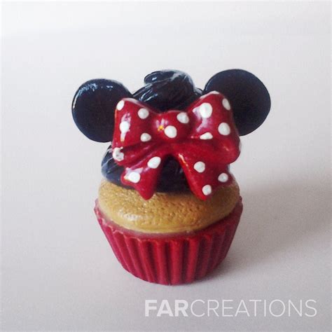 Minnie Mouse Cupcake Charm Polymer Clay Disney Etsy