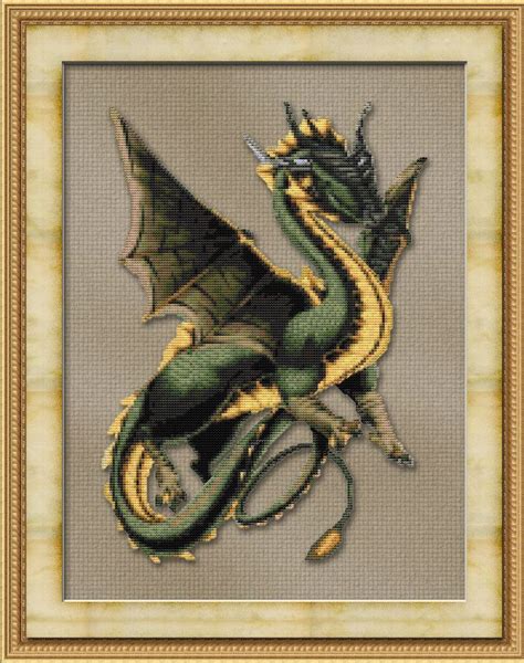 Cross Stitch Pattern Friendly Dragon Fantasy Design Instant Etsy