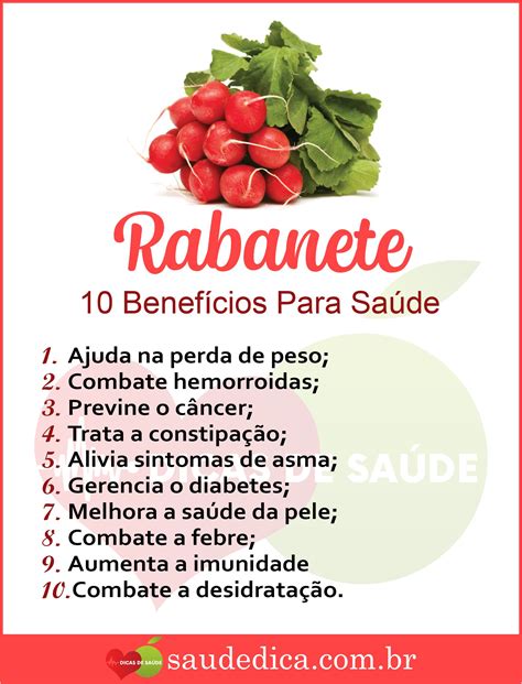 Os 10 Benefícios Do Rabanete Para Saúde Saúde E Nutrição Dicas De