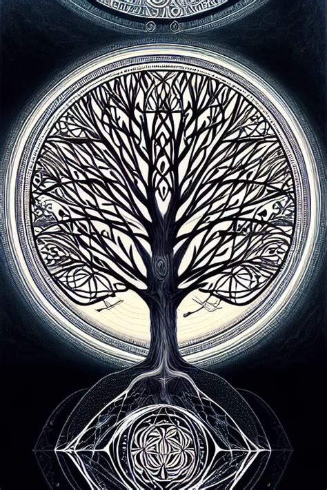 Tree Of Life Sacred Geometry Illustration High Stable Diffusion