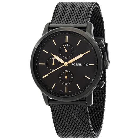 Fossil Minimalist Chronograph Quartz Black Dial Mens Watch Fs5943