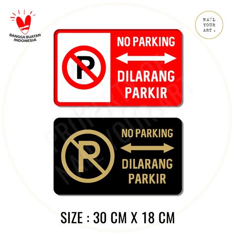 Jual SIGN AKRILIK NO PARKING DILARANG PARKIR BESAR 30 X 18 Cm