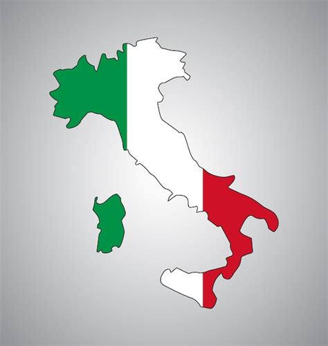 Dise O De Vector De Mapa De Bandera De Italia Vector Premium