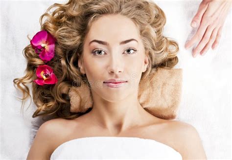 Beautiful Young Woman Relaxed In The Spa Salon Stock Image Image Of