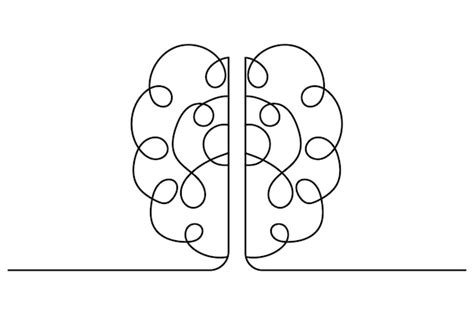 Premium Vector Human Brain Continuous One Line Drawing Of Isolated